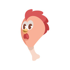 Illustration of Cartoon Chicken Drumstick