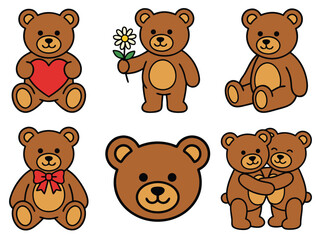 Fototapeta premium Cute Teddy Bear Collection for Childrens Designs.