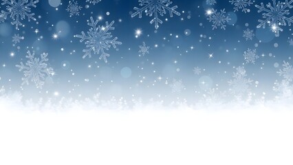 Christmas blue background with snow. 