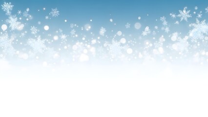 Christmas blue background with snow. 