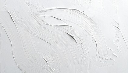 Abstract white paint strokes texture background. Rough brush strokes on canvas, artistic background for design and text.