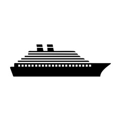 Big Cruise Ship Icon Representing Luxury Sea Travel, Ocean Exploration, and Passenger Transportation for Digital Design and User Interface