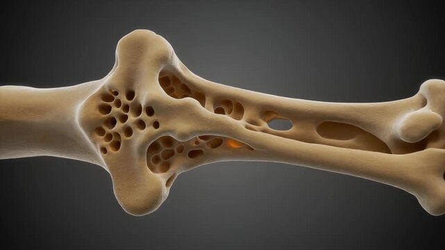 Eroded bone structure internal latticework visible