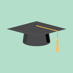 Graduation Cap  with Tassel Icon. Academic Education Symbol for University, College, and School Degree Ceremonies. Vector Illustration.