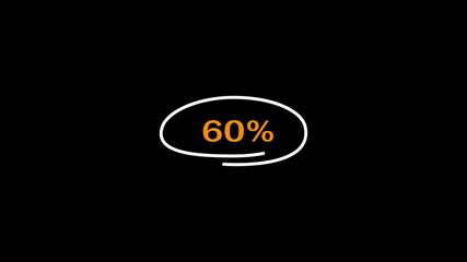 60 Percent Highlighted Circle Animation.60 Percent Circle for finance, sales ,shopping,offer,discount animated futuristic infographic with histogram.