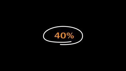 40 Percent Highlighted Circle Animation.40 Percent Circle for finance, sales ,shopping,offer,discount animated futuristic infographic with histogram.