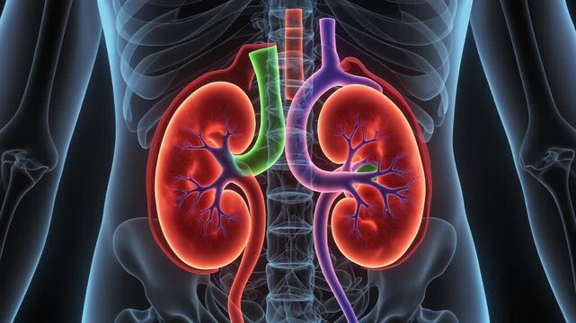 Kidney xray displays human anatomy