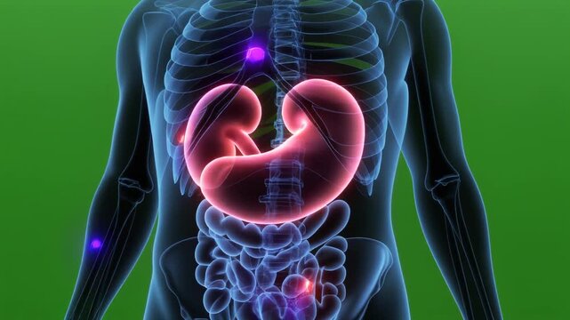 Human Body Anatomy with Kidneys and Glands Illustration.
