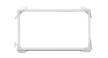 Simple white horizontal border frame template for mockups and presentations with copy space isolated PNG with Transparent Background