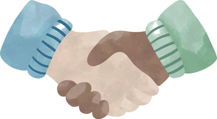 Watercolor Handshake Clipart &ndash; Unity and Support for Men&rsquo;s Day