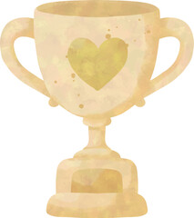 Watercolor Trophy Clipart &ndash; Achievement Symbol for Men&rsquo;s Day