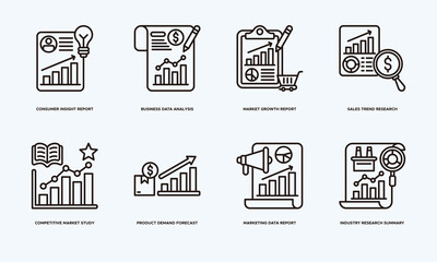 Professional Market Research Analysis Banner Illustration Showcasing Consumer Insight Report, Business Data Analysis, Market Growth, Sales Trend, Competitive Market, Product Demand and Marketing Data