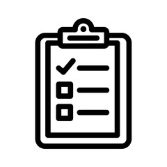 Clipboard Icon Checklist for Tasks, Planning, and Progress in a Simplified Outline