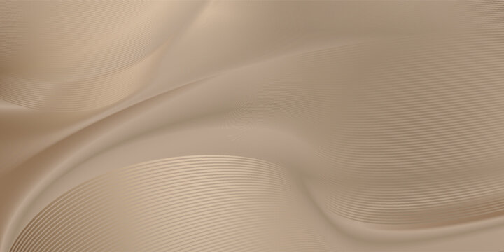 Premium background design with diagonal line pattern in gold color. Vector wavy horizontal template for banner, invitation, voucher, gift certificate, card. Mocha Mousse color of the year 2025