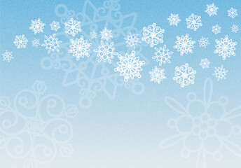 Flowing Designs of Snowflakes on Powder-snow Textured Background