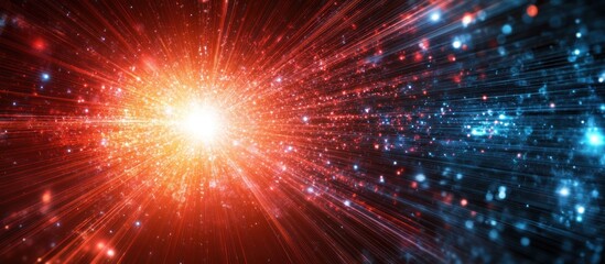 Obraz premium Abstract fiery burst of energy emanating through cosmic space scene