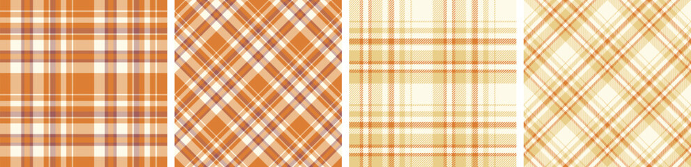 plaid and tartan pattern set.checkered fabric texture background.