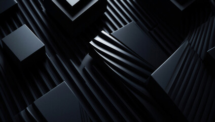 Futuristic Dark Abstract Grid: Modern Digital Technology Background Pattern, Geometric Computing & Data Network Texture