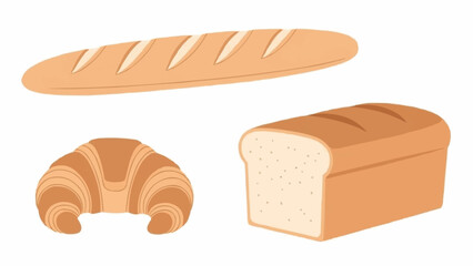 Assortment of Freshly Baked Bread and Pastries Illustration.