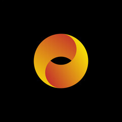 abstarct yellow orange swirl shape