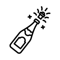 Celebrate with Champagne Icon of Popping Bottle