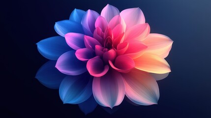Fototapeta premium Vibrant Colorful Dahlia, Studio Shot