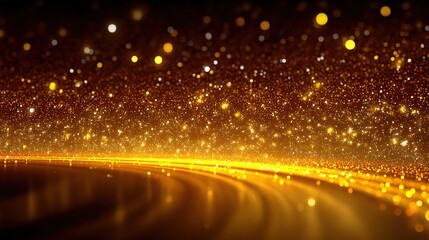 Obraz premium Golden Bokeh Effect with Gradient and Light Rays