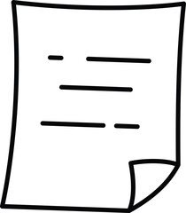 Paper document sheet with text lines