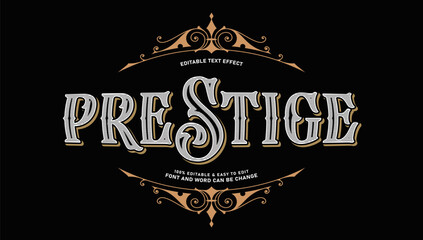 Vintage Prestige Text Effect with Engraved Western Ornament Frame