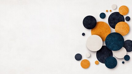 Circles Arranged on White Textured Background