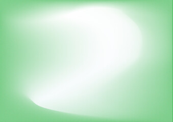 Abstract Light Green Background with White Glowing Curve and Grain