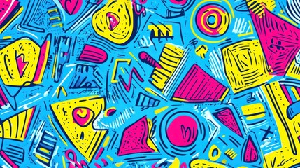 Dynamic Abstract Pattern with Bold Colors and Geometric Shapes Design