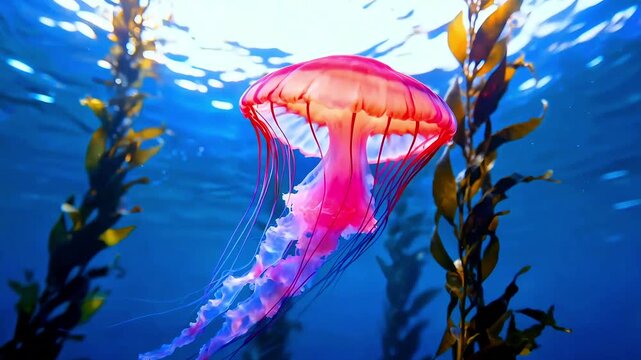 Jellyfish ocean sea marine life underwater aquatic animal wildlife nature oceanography biology translucent tentacles cnidarian medusa invertebrate plankton reef ecosystem diving