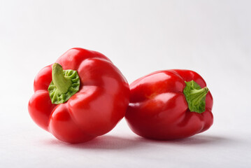 Organic fresh bell peppers on white background. Healthy food ingredient