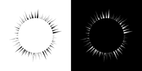 Dynamic abstract spiral sound wave rhythm lines. Circular spiral sound wave rhythm of lines. Circular futuristic abstract lines, black and white background.	