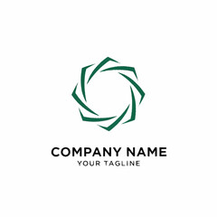 Abstract Green Geometric Shape Logo Design for Modern Company Branding.