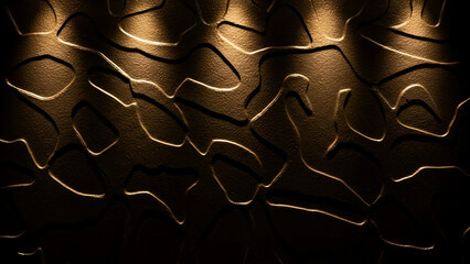 Elegant bronze textured surface with intricate lines, highlighted by soft light
