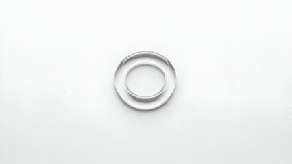 Elegant Clear Acrylic Donut Shape on White Background for Modern Presentation