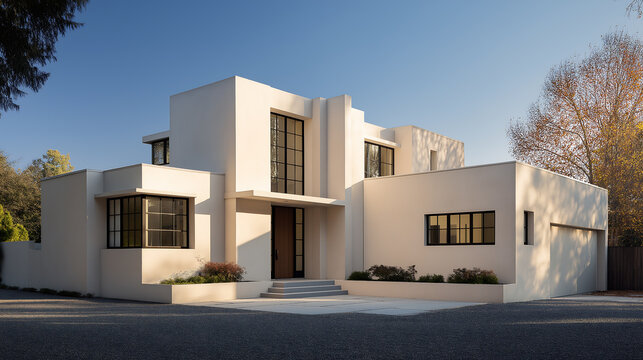 Cloud dancer modern architecture exterior design of luxury home property real estate facade colour of the year 2026