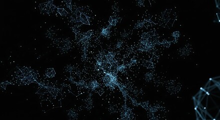 Abstract digital background with glowing dots and lines, artificial intelligence concept design element