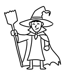 halloween witch character icon illustration design