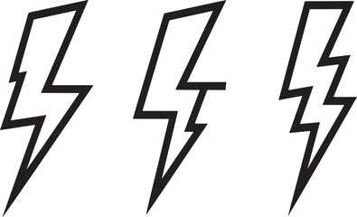 Vector illustration set of arrow and lightning bolt icons for business direction and web design elements..