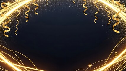 Celebrate achievements with a stunning golden ribbon design perfect for invitations and festive greetings, conveying joy and success