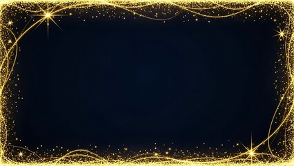 Shimmering gold glitter frame creating a magical, festive atmosphere perfect for holiday greetings and elegant invitations