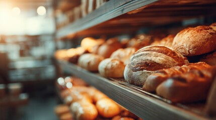 Warm Light Fills a Gluten-Free Bakery Product Display in a Busy Cafe Creating a Cozy Atmosphere for Customers to Enjoy Their Treats