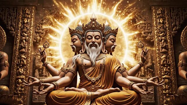 Lord Brahma - The Creator God in Hindu Mythology and Cosmic Divinity.