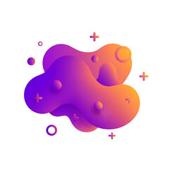Obraz premium Abstract Modern Fluid Shape with Purple and Orange Gradient Isolated on White Background