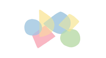 Fototapeta premium Harmonious blend of minimalist geometric forms in a palette of translucent pastel colors, illustrating modern simplicity and layered design