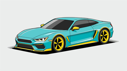 Blue sports car isolated on a white background 3D render