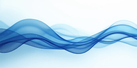 Fototapeta premium Abstract blue waves and flowing lines create a dynamic digital ocean background illustration